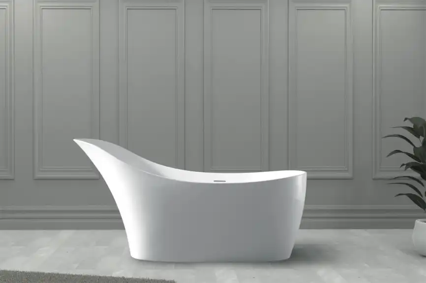 Ванна  Abber Stein 170х75 AS9618 из искусственного камня, Белая матовая фото 2