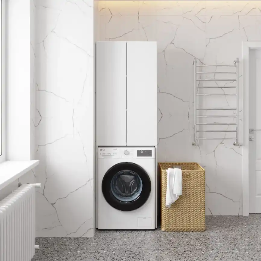 Пенал AURA под стиральную машину 40 напольный Белый фото 2