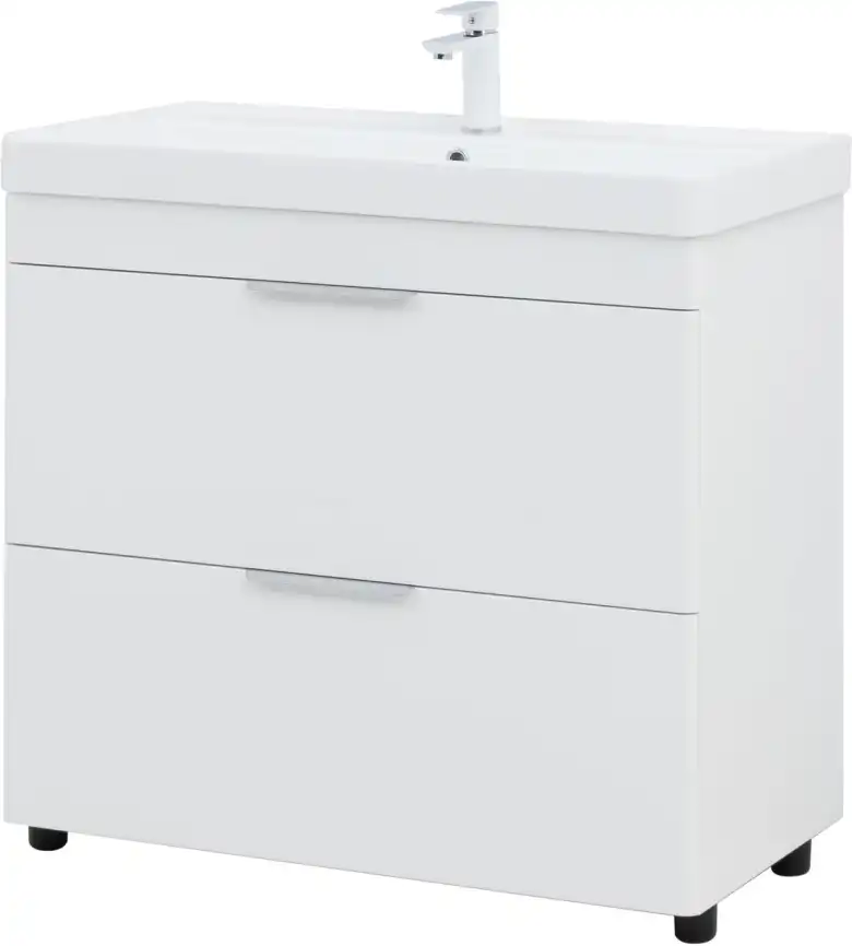 Тумба под раковину Aquanet Ирис New 90 напольная, белый глянец, напольная, 336309 фото 12