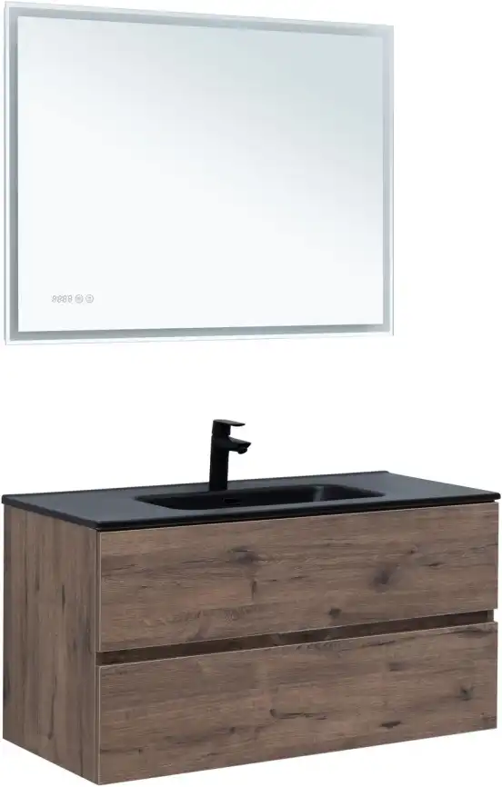 Тумба под раковину Aquanet Алвита New 100 2 ящика, дуб веллингтон табак 334188 фото 7