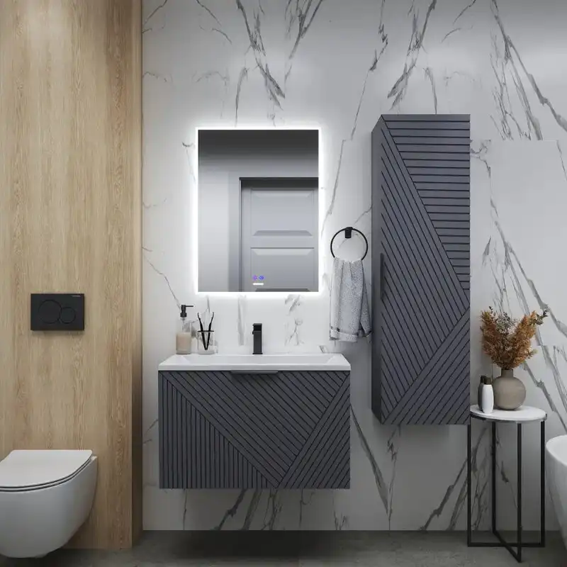 Тумба под раковину Grossman Блисс 80 подвесная, графит матовый (108048) фото 3