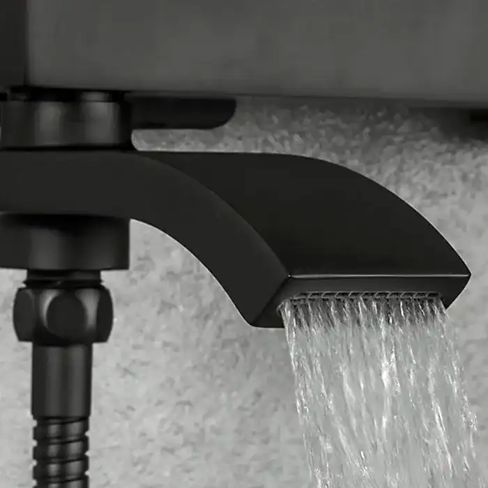 Смеситель для ванны Gappo G3207-6 с коротким изливом, Черный матовый фото 4