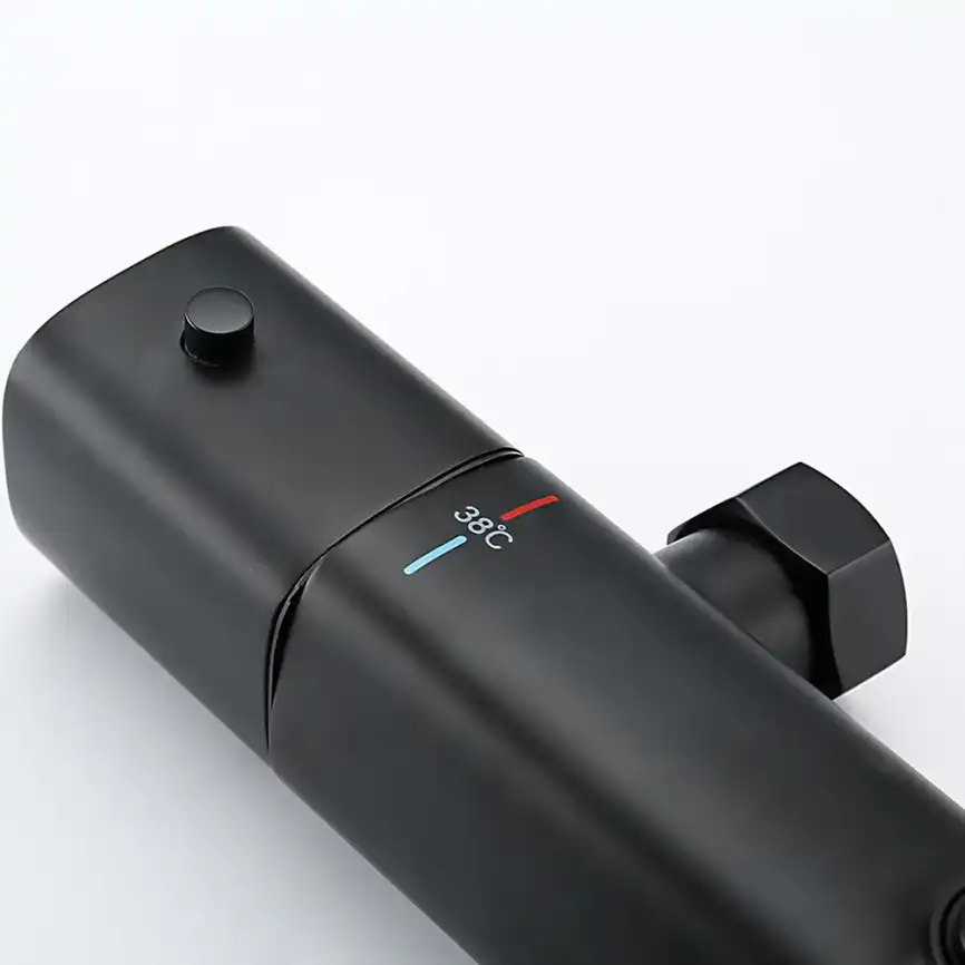 Душевая система Gappo G2495-76 с тропическим душем и термостатом, Черный матовый фото 8