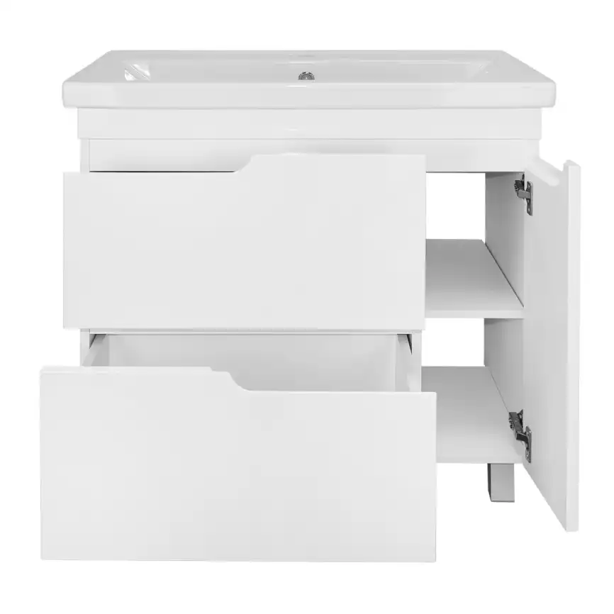Тумба с раковиной Azario KANTRI 80/2Н CS00097254, напольная+дверь с раковиной Фостер 80, белая фото 4