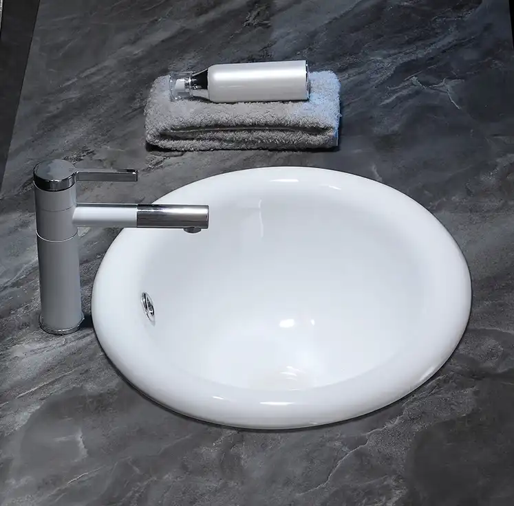 Умывальник CeramaLux 1203 500х420х215 Полувстраиваемая цвет Белый фото 4