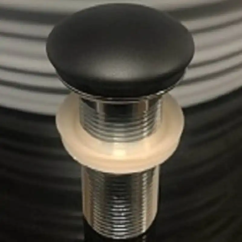 Донный клапан для раковины CeramaLux  RD026 с переливом, Черный матовый фото 1