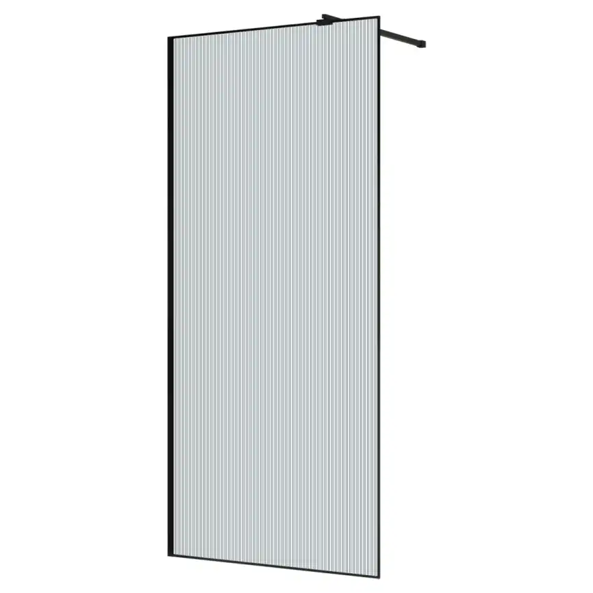 Душевая перегородка Azario Walk-in 100 AZ-271-100-MВ-CRF стекло 8 мм рифленое, профиль Черный матовый фото 2