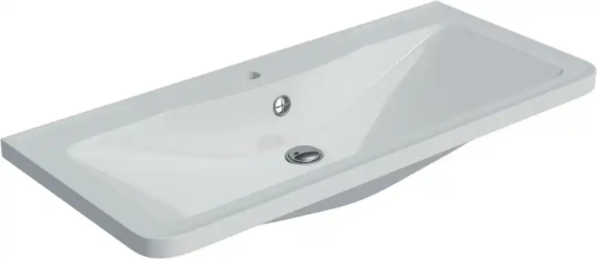 Тумба под раковину Grossman Адель 100 напольная, белая глянцевая (1010002) фото 7