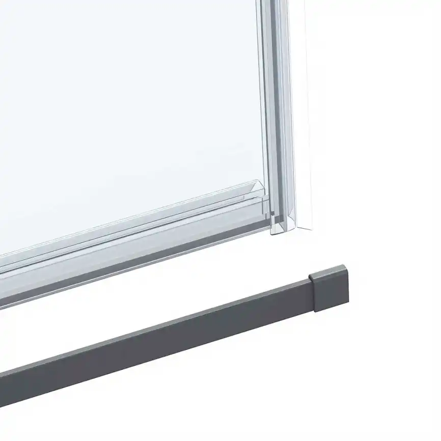 Душевой уголок Vincea Como Soft 110х90 VSR-1CS9011CLGM, дверь раздвижная, профиль вороненая сталь, стекло прозрачное фото 3