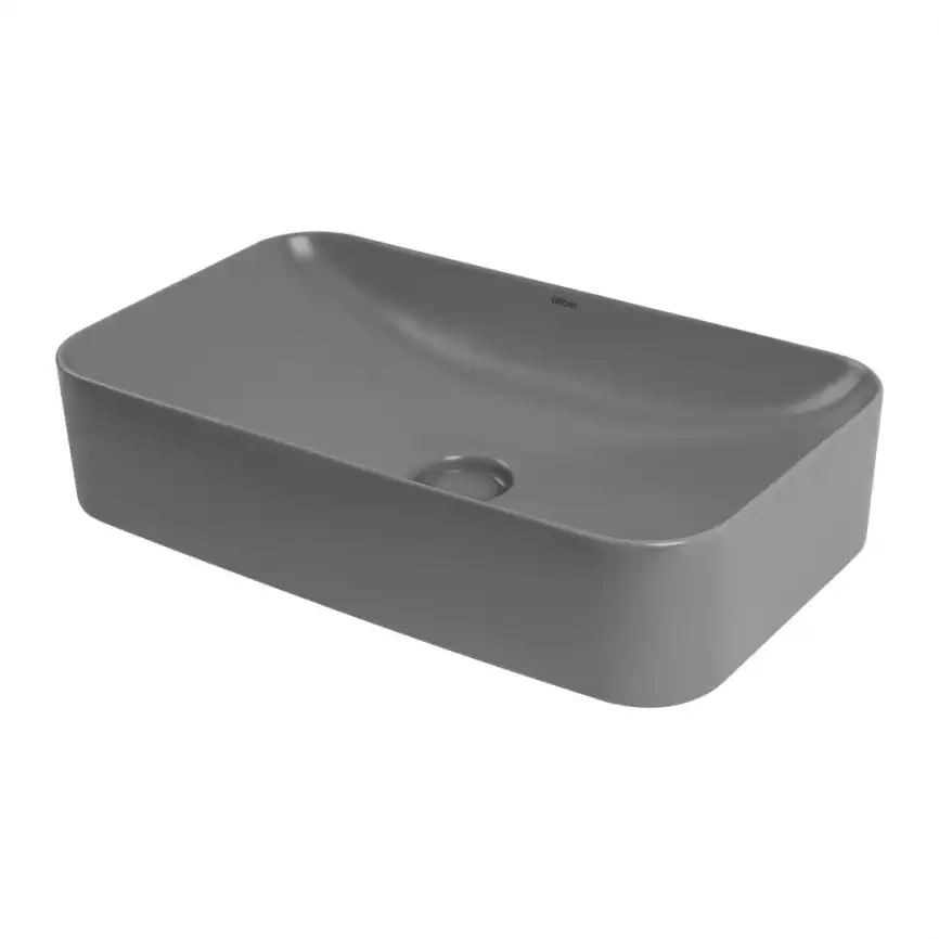 Раковина накладная ABBER RECHTECK 60,5х35х13,5 AC2204MG, прямоугольная, серая матовая фото 1