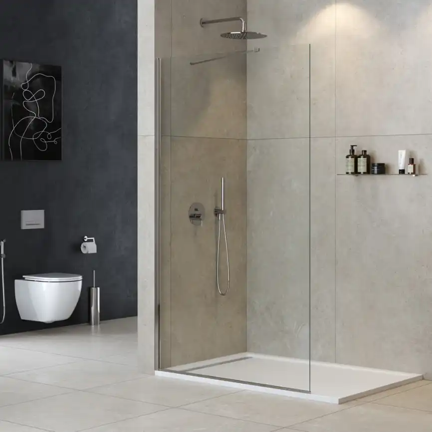 Душевая перегородка универсальная LIBERTA-L-1-TB-120-C-Cr стекло Прозрачное, профиль Хром фото 1