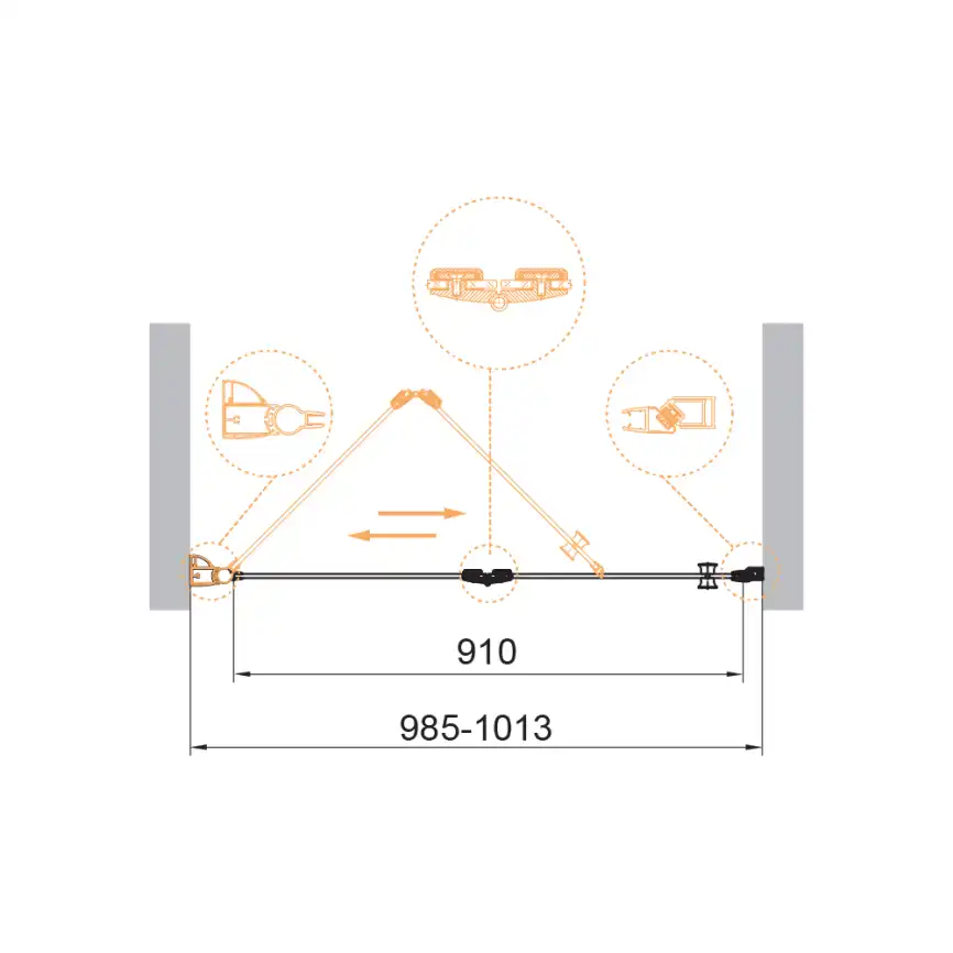 Душевая дверь Cezares ECO 100 см, ECO-O-BS-12-100-C-Cr, профиль Хром, стекло Прозрачное фото 2