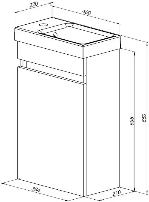Тумба под раковину Aquanet Вега 40 329129 фото 2
