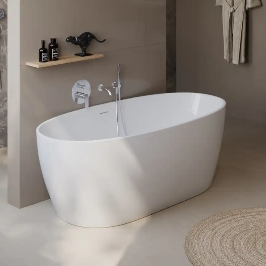 Акриловая ванна BelBagno 170х80 BB414-1700-800, отдельностоящая, Белая глянцевая фото 1