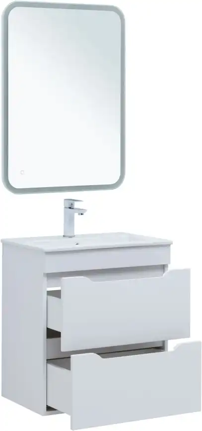 Тумба под раковину Aquanet Практика 60 белый глянец, 347963 фото 6