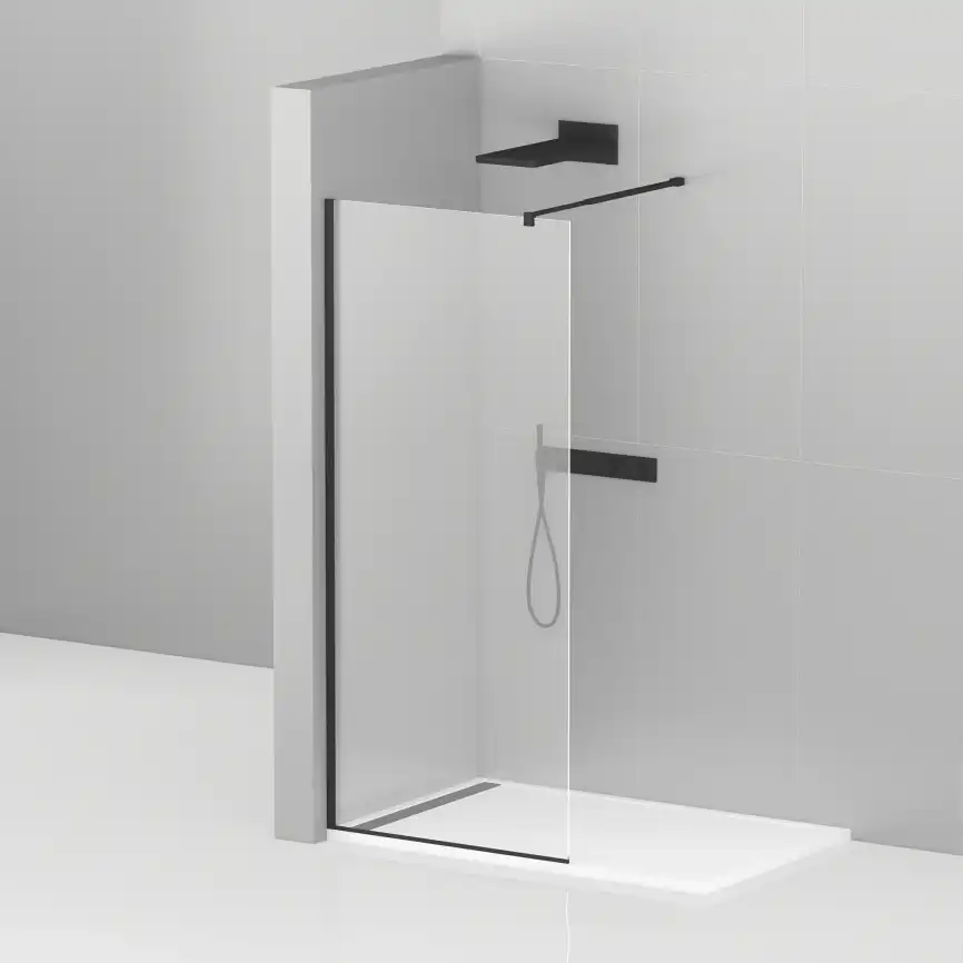 Душевая перегородка CEZARES LIBERTA-L-1-85-C-NERO стекло Прозрачное, профиль Черный фото 5