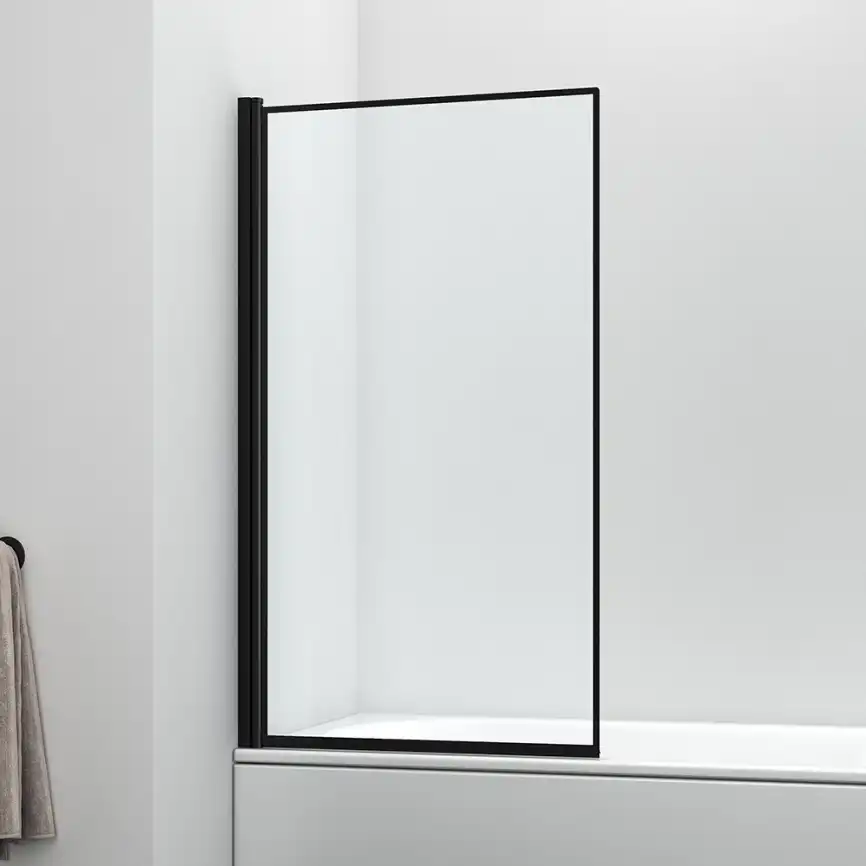 Шторка на ванну AVS Статика 80 профиль черный матовый, стекло прозрачное, 803-0012-150-80-BM-T фото 1