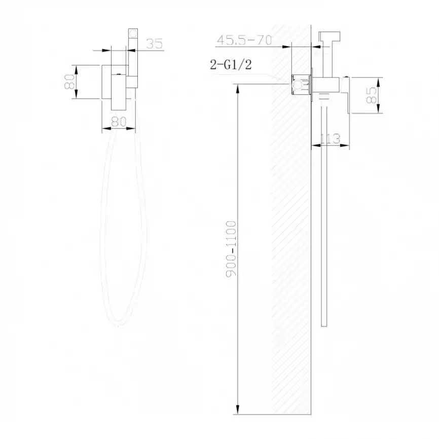 Смеситель ABBER Daheim AF8226G с гигиеническим душем, золото матовое фото 4