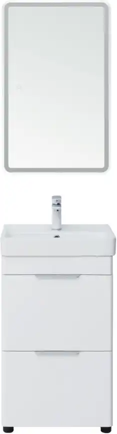 Тумба под раковину Aquanet Ирис new 50 белый глянец (2 ящика) 310151 фото 19