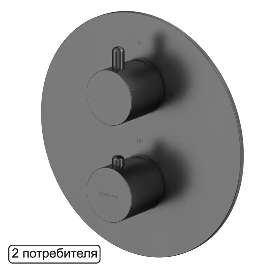 Смеситель для душа Whitecross Y gunmetal скрытого монтажа термостатический Оружейная сталь, Y1236GM фото 1