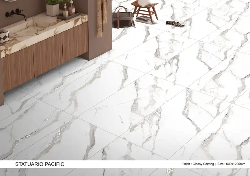 Керамогранит AZARIO STATUARIO PACIFIC 60х120 Glossy carving (P4110821140) фото 5