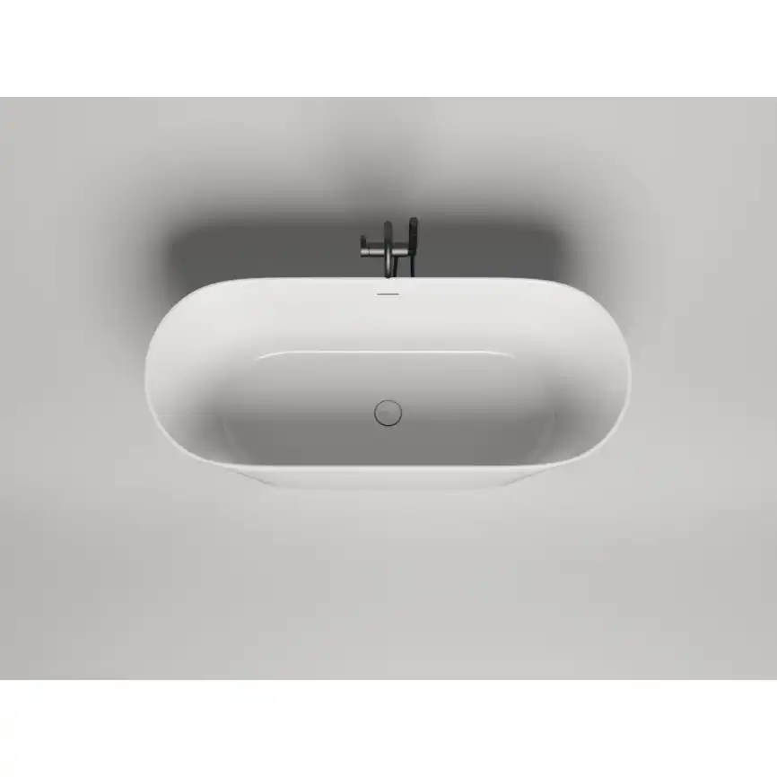 Ванна Salini Mona 180х80 102921M из материала S-Stone, Белая матовая фото 3