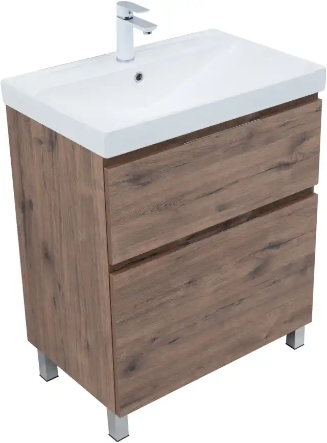 Тумба под раковину Aquanet Алвита New 70 напольная, дуб веллингтон табак, 344128 фото 15