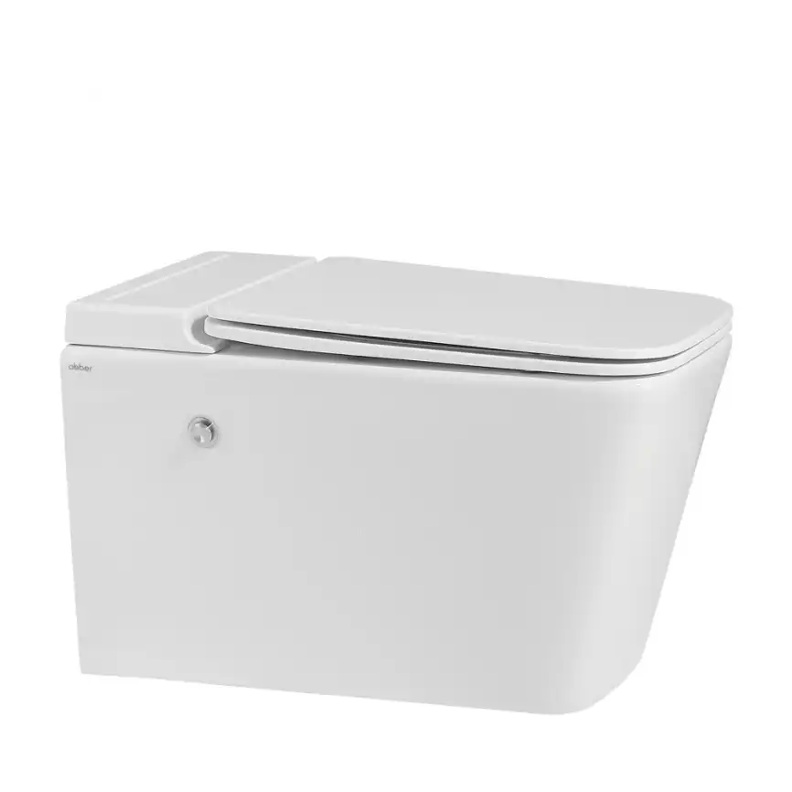 Подвесной унитаз ABBER Rechteck AC1202P с импульсным смывом, с сиденьем микролифт, белый фото 1
