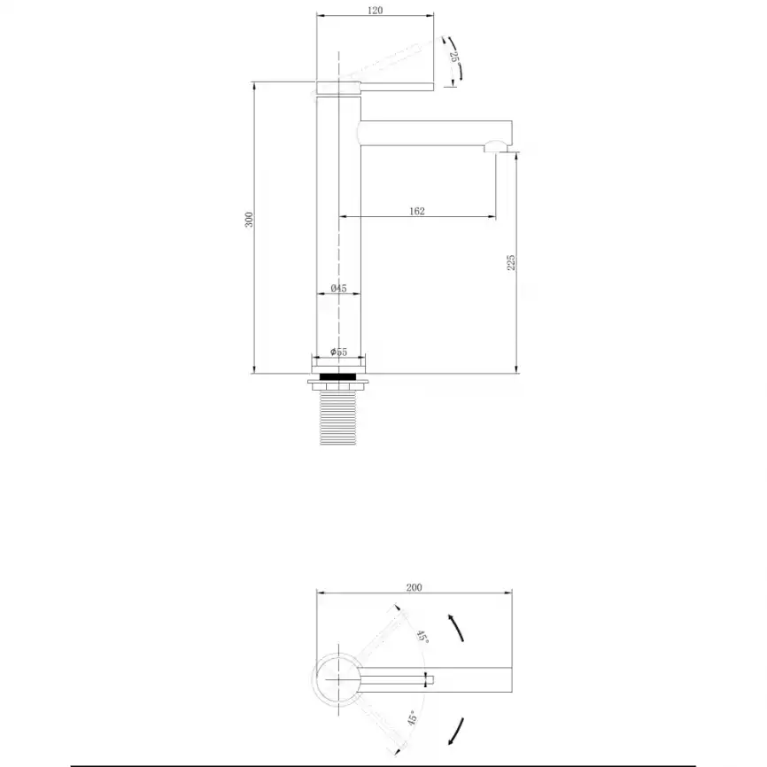 Смеситель для накладной раковины Abber Emotion AF8811, однорычажный, высокий, Хром фото 3