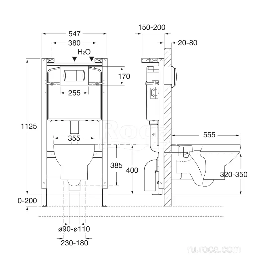 Комплект унитаза с инсталляцией Roca Mateo 893100010 подвесная чаша + инсталляция + сиденье + панель смыва Хром фото 8