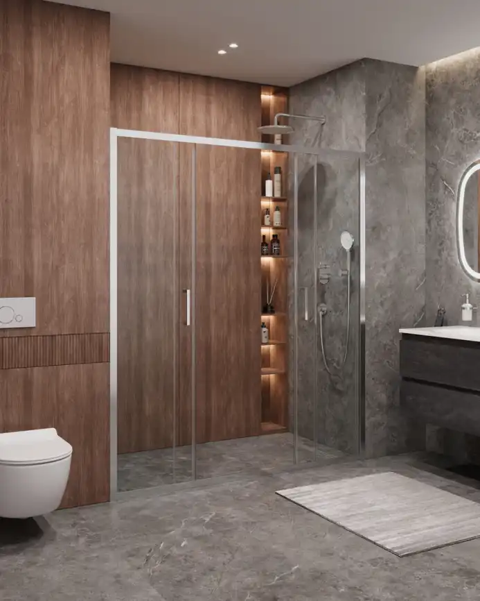 Душевая дверь CEZARES MOLVENO-BF-2-170-C-Cr-IV стекло Прозрачное, профиль Хром фото 5