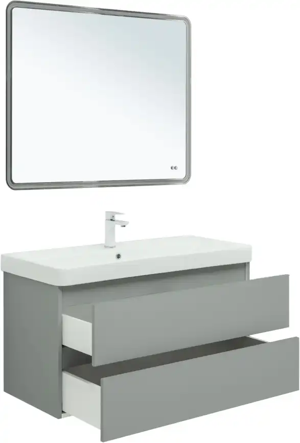 Тумба под раковину Aquanet Вега 2.0 100 мисти грин, подвесная, 337957 фото 6