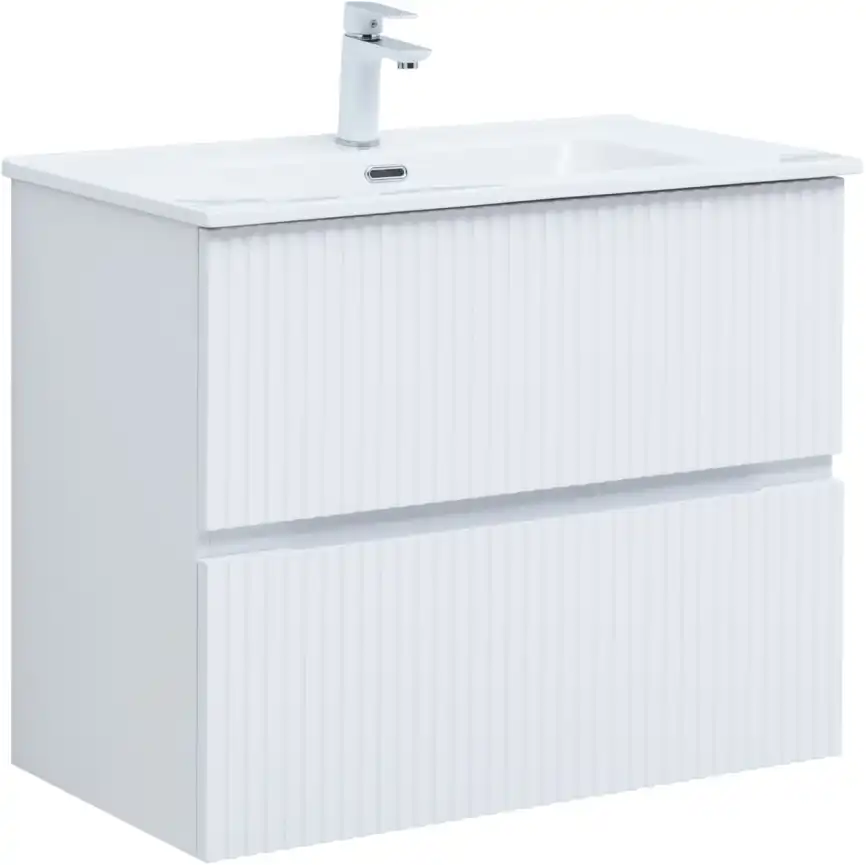 Тумба под раковину Aquanet Джейн 80 белый матовый фото 1