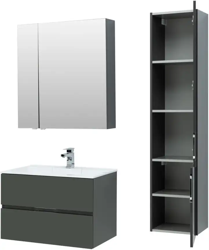 Тумба под раковину Aquanet Алвита 80 серый антрацит 215120 фото 6