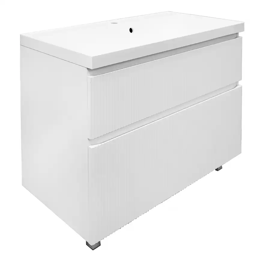 Тумба с раковиной Azario Viola 100 CS00097146, напольная, Белая матовая фото 1