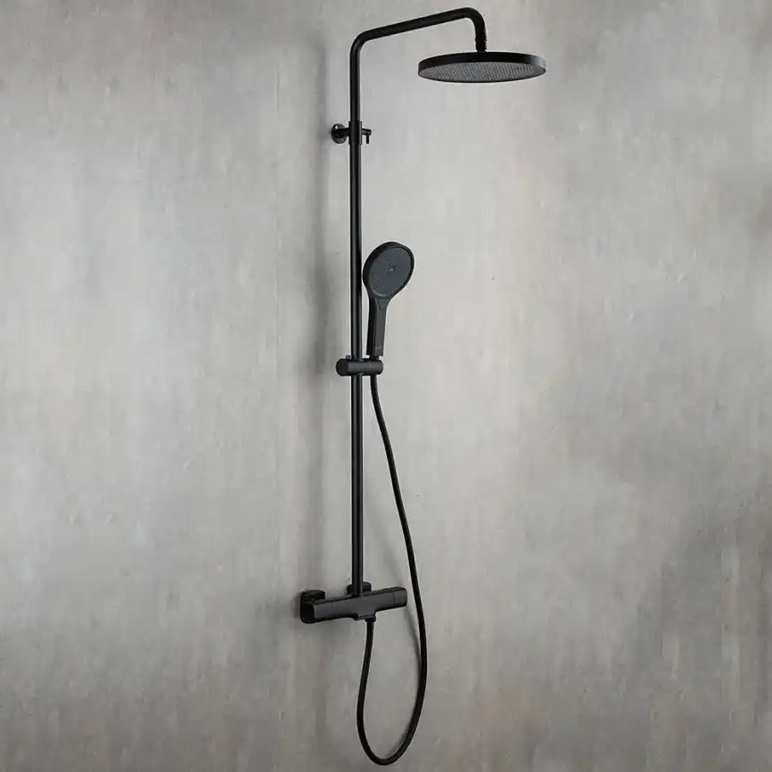 Душевая система Gappo G2495-76 с тропическим душем и термостатом, Черный матовый фото 1