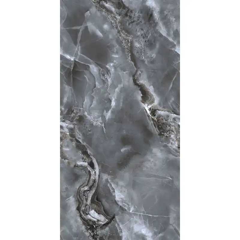 Керамогранит AVS Edonyx Black 60x120 полированный, черный фото 1