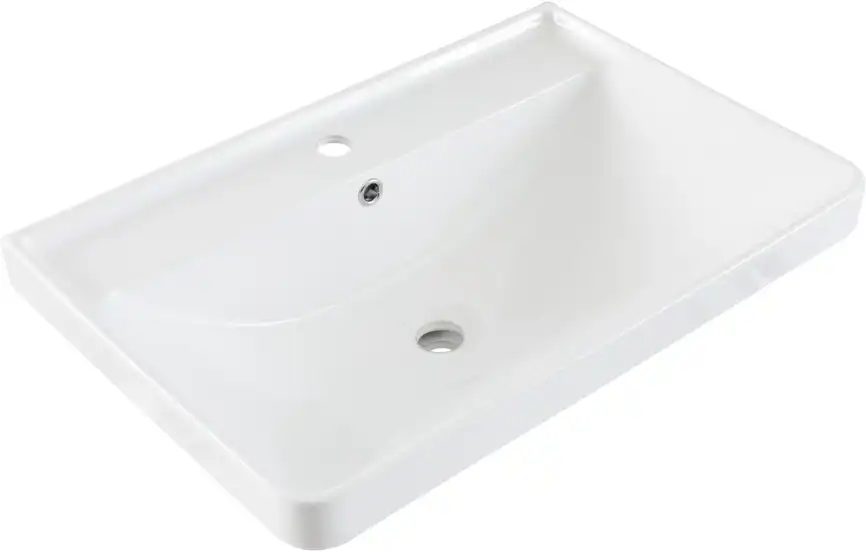 Раковина Aquanet Ирис 70 301804 прямоугольная, Белая глянцевая фото 1