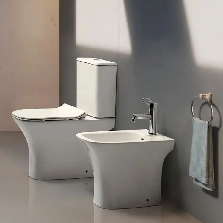 Унитаз-компакт CeramaLux 1215-1А, безободковый, с бачком и сидением микролифт Белый фото 7