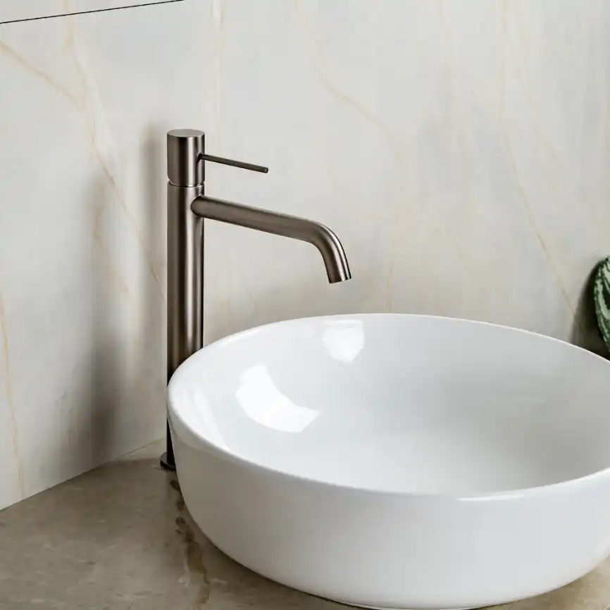 Смесители для раковины AVS Slimmer 811-101-GM высокий, оружейная сталь фото 8