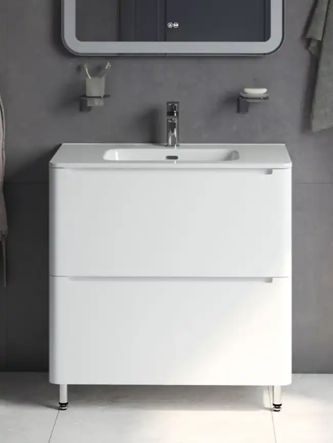 Тумба с раковиной IDDIS Edifice 80, напольная, Белая, EDI80WFi95K фото 1