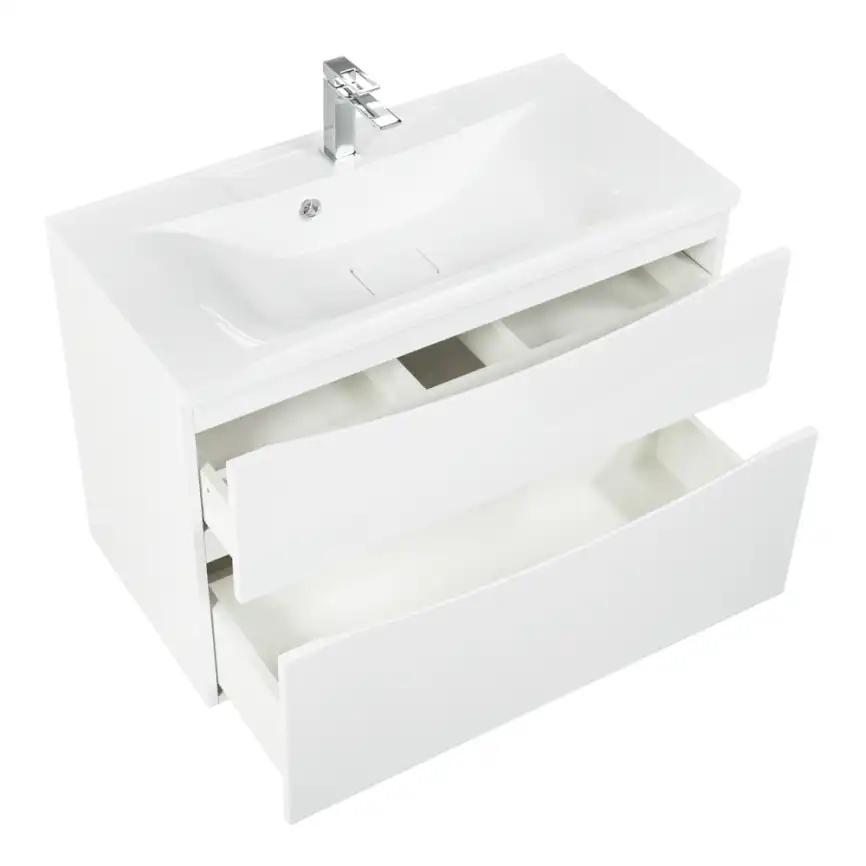 Тумба под раковину BelBagno MARINO-H60-800-2C-SO-BL-P подвесная Bianco Lucido фото 11