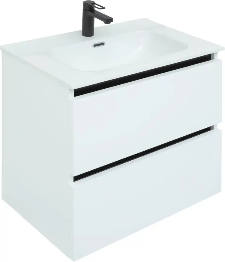 Раковина Aquanet Flat 70 284027 прямоугольная, Белая глянцевая фото 3