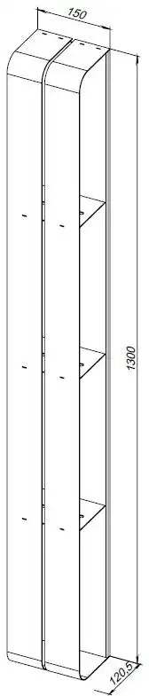 Полка Aquanet Магнум H 15x130 белая матовая, вертикальная фото 2