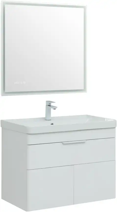 Тумба под раковину Aquanet Ирис new 85 белый глянец (1 ящик, 2 дверцы) 310150 фото 11