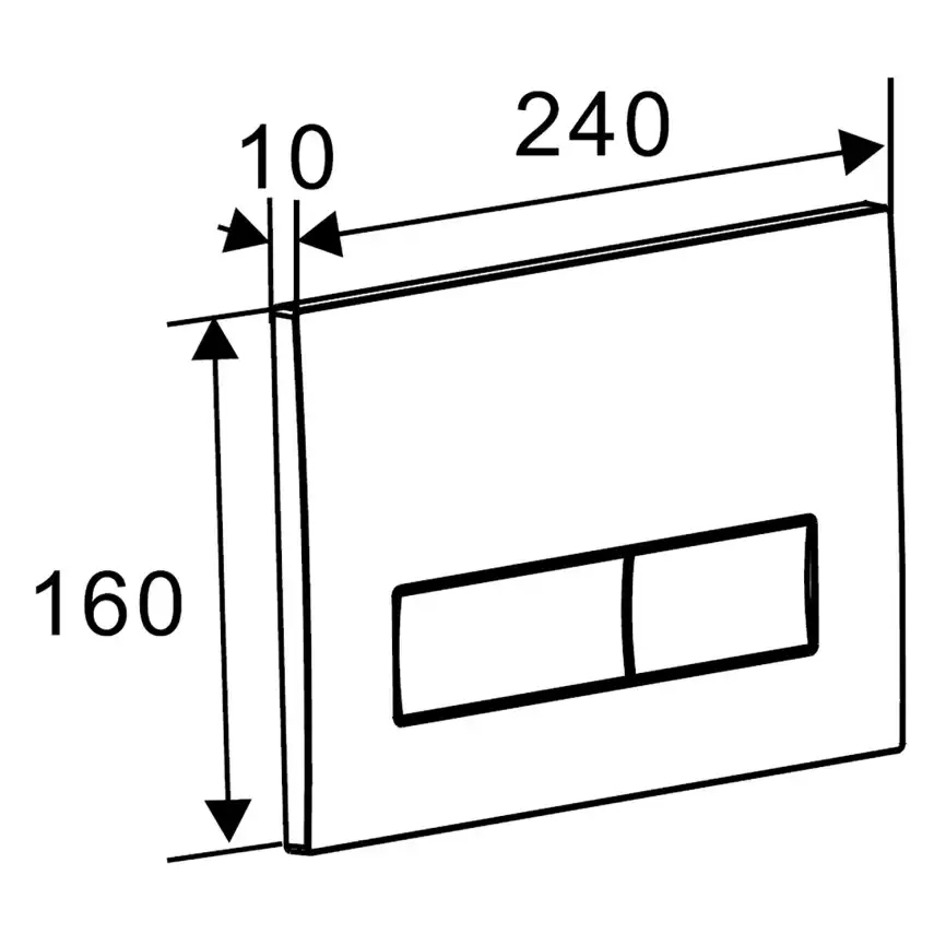 Кнопка смыва AZARIO NEW AZ-015.04 двойная, пластик, черный матовый фото 2