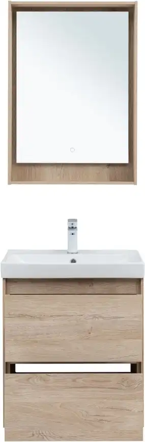 Тумба под раковину Aquanet Милан 60 дуб светлый, подвесная, 336382 фото 15
