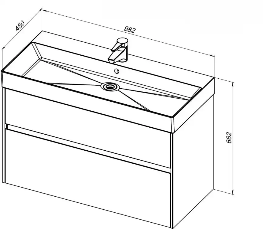 Тумба под раковину Aquanet Бруклин 100 антрацит матовый 310139 фото 2