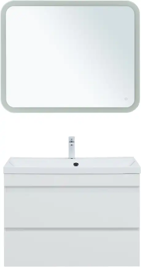 Тумба под раковину Aquanet Нота New 90 2 ящика, белый глянец 335419 фото 9