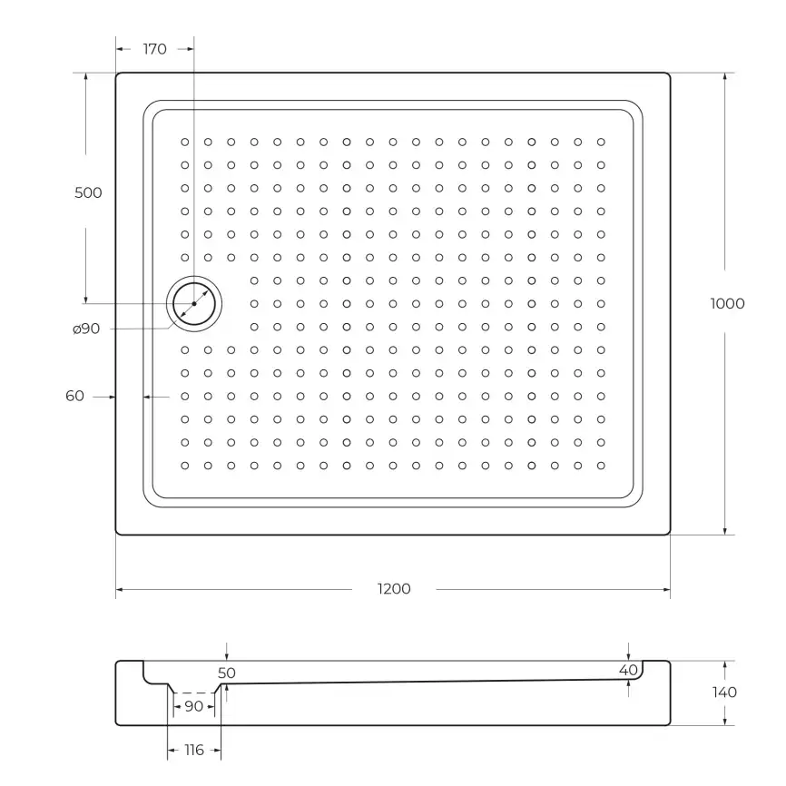 Душевой поддон Cezares TRAY-A 120х100 акриловый TRAY-A-AH-120/100-15-W Белый фото 3